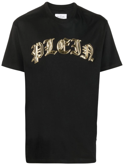 Philipp Plein Logo-appliqué Cotton T-shirt In Black