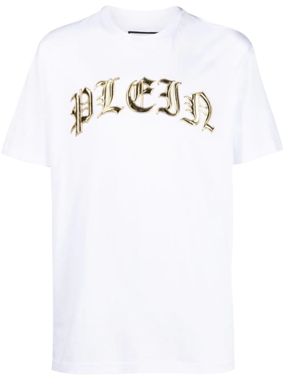 Philipp Plein Logo-appliqué Cotton T-shirt In White