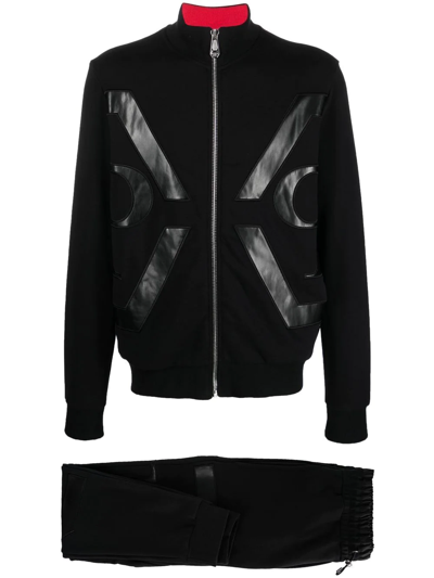 Philipp Plein Hexagon Zip-jacket Tracksuit In Black