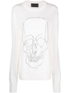 PHILIPP PLEIN STUDDED-SKULL CASHMERE PULLOVER