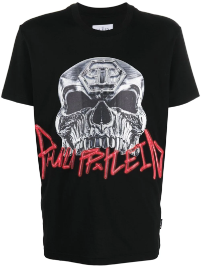 Philipp Plein Skull-print Short-sleeve T-shirt In Black