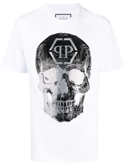 Philipp Plein Ss Skull Print T-shirt In White
