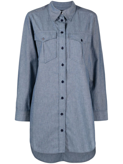 Isabel Marant Bridget Chambray Buttoned Shirt Dress In Grey