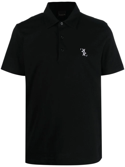 Billionaire Logo-print Short-sleeve Polo Shirt In Schwarz