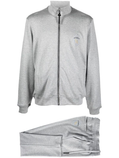 Billionaire Logo-embroidered Cotton Tracksuit In Grey
