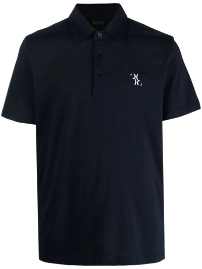 Billionaire Logo-print Cotton Polo Shirt In Blue
