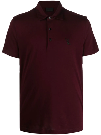 Billionaire Logo-print Cotton Polo Shirt In Purple