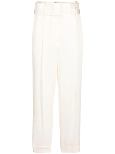 There Was One Pleat-detail Belted Trousers In Neutrals