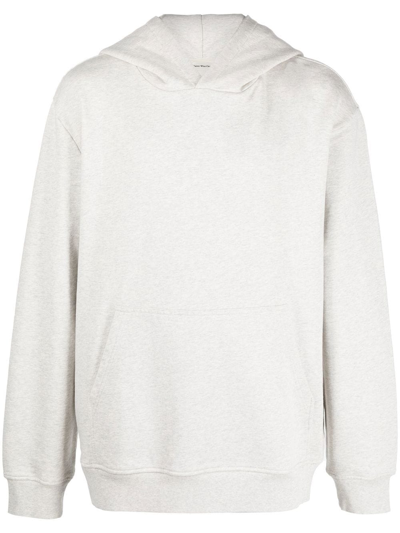 There Was One Logo-print Organic-cotton Hoodie In Grey