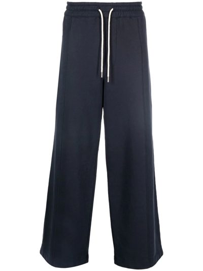 There Was One Drawstring-waist Organic-cotton Track Pants In Black