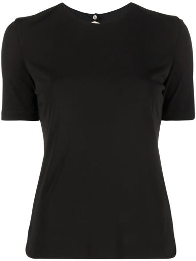 There Was One Open-back Short-sleeve T-shirt In Black
