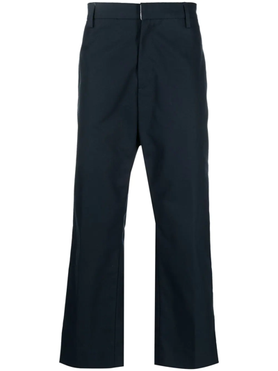 There Was One Wide-leg Organic-cotton Trousers In Blue