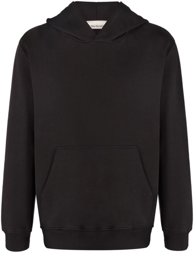 There Was One Logo-print Organic-cotton Hoodie In Black