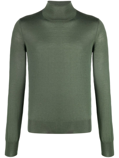 There Was One Roll-neck Virgin-wool Jumper In Green