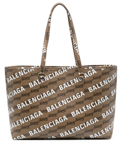 Balenciaga M Signature 购物袋 In Braun
