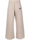 Opening Ceremony Logo-embroidered Cable-knit Trousers In Nude
