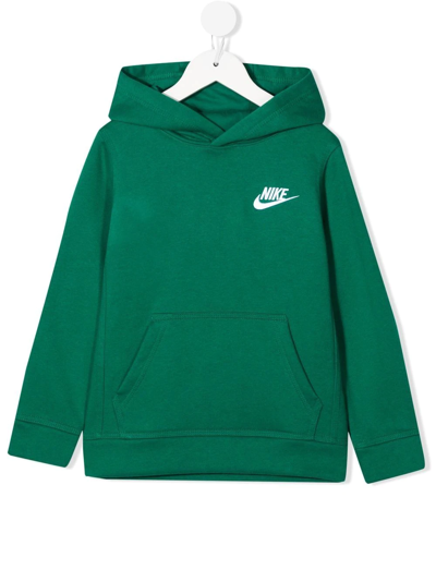 Nike Logo-embroidered Hoodie In Grün