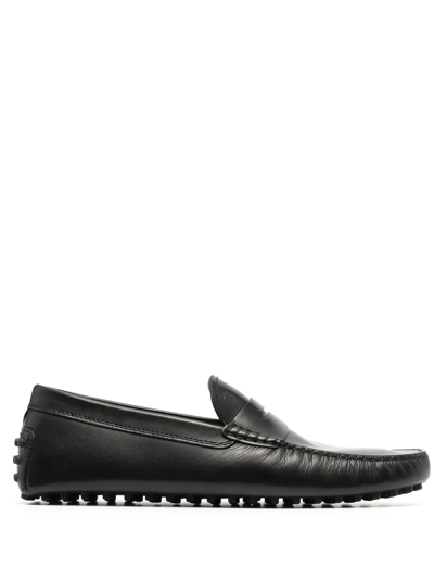 Tod's City Gommino Leather Driving Shoes In Black
