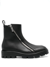 Gmbh Black Double Zip Ankle Boots In Schwarz