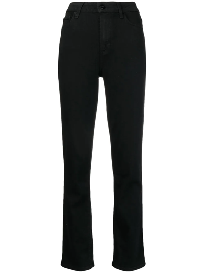 Paige Cindy High-rise Ankle Straight Jeans In Schwarz