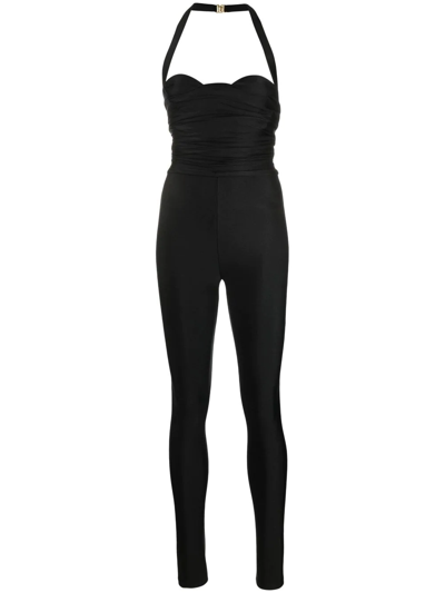 Saint Laurent Neckholder-jumpsuit In Black