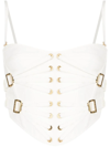 DION LEE LACED-SLIDER CROPPED CORSET