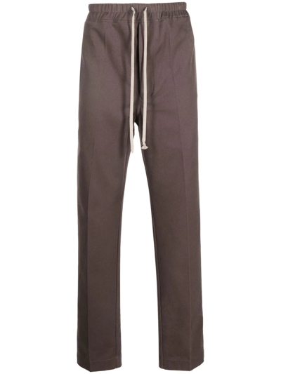 Rick Owens Straight-leg Drawstring Trousers In Brown