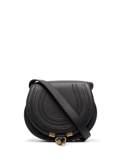 Chloé Marcie Small Saddle Crossbody Bag In Black