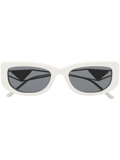 Prada Logo Plaque Tinted Sunglasses In White