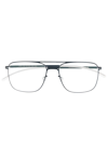 Mykita Square Frame Metal Glasses In Blau