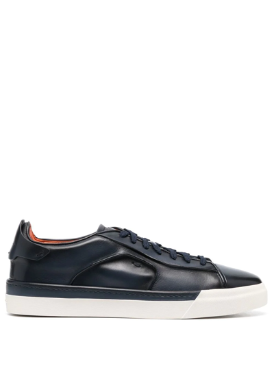 Santoni Low-top Lace-up Sneakers In Black