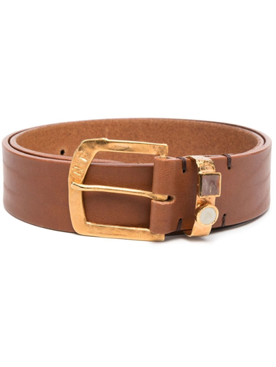 Nick Fouquet Embellished-detail Leather Belt In Braun