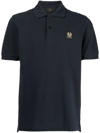 Belstaff Polo Shirt In Pique Cotton With Logo In Blue