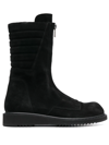 Rick Owens Basket Creeper Leather Boots In Schwarz