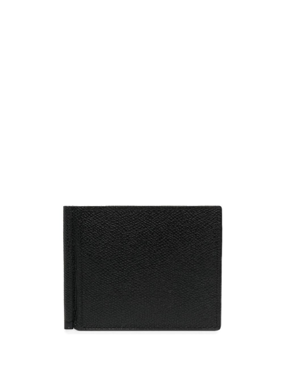 Valextra Logo-stamp Leather Wallet In Black