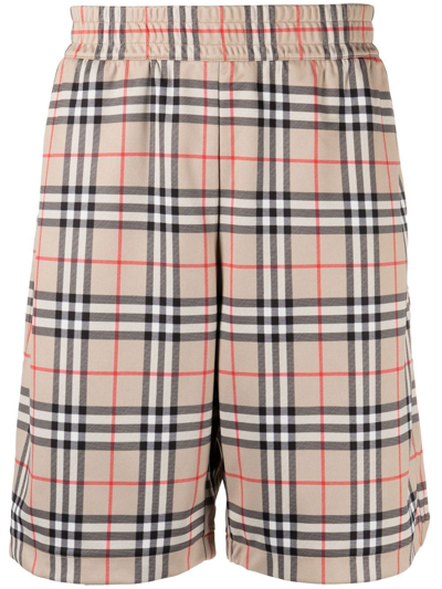 Burberry Debson Shorts With Vintage Check Pattern In Beige