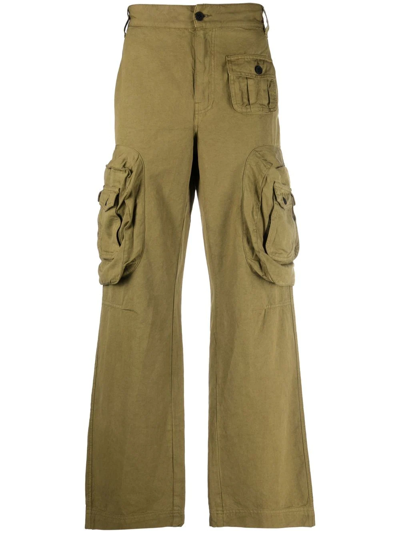 Heron Preston Mid-rise Cargo Trousers In Grün