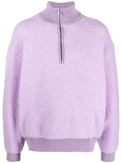Jacquemus La Maille Berger Funnel-neck Boxy-fit Wool-blend Jumper In Pastel