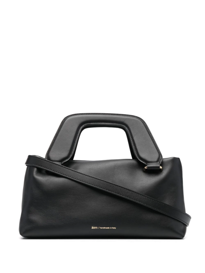 Aim Logo-detail Leather Tote Bag In Black