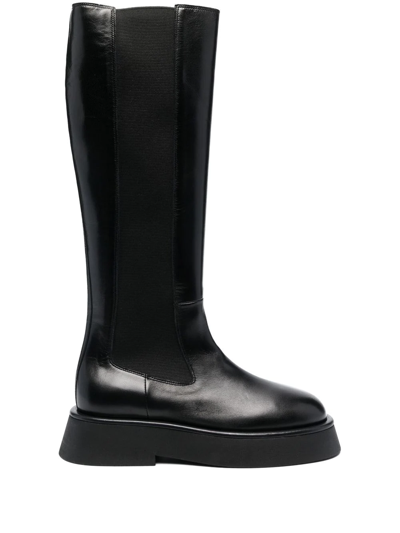 Wandler Calf-length Leather Boots In Black