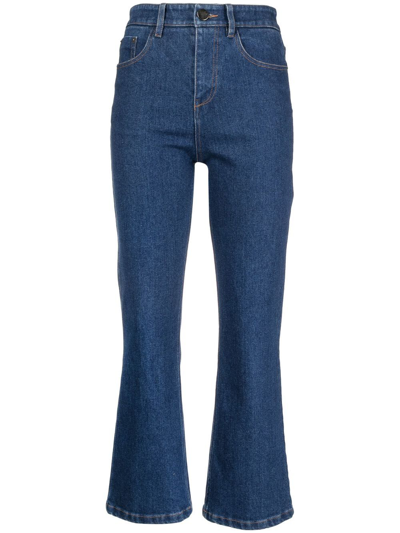 Vivetta Cropped Flared Jeans In Blau