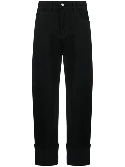 Emporio Armani Mid-rise Straight-leg Jeans In Black