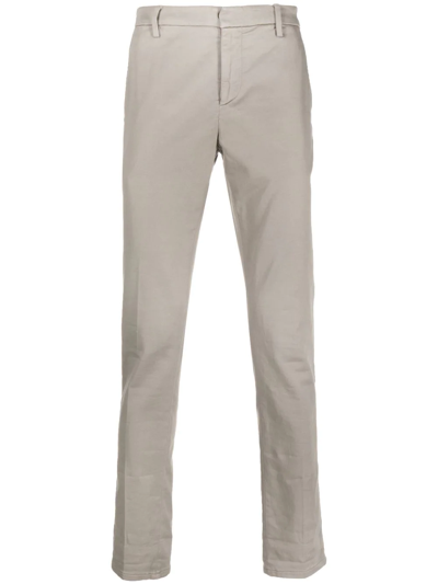 Dondup Slim-cut Chino Trousers In Grau