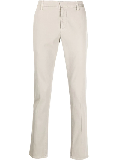 Dondup Mid-rise Straight Chinos In Nude