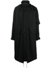 YOHJI YAMAMOTO CONCEALED FRONT-FASTENING HOODED COAT