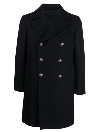 Tagliatore Double-breasted Coat In Black