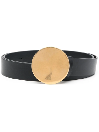 Jil Sander Circular Buckle Belt In Black