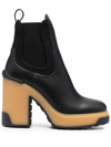 MONCLER ISLA LEATHER ANKLE BOOTS