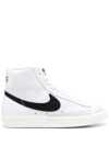 Nike Blazer Mid Suede-trimmed Leather High-top Sneakers In Weiss
