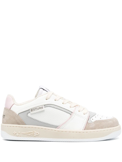 Enterprise Japan Tag Sneakers In Beige Suede And Leather In Grey